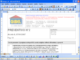 Anteprima di stampa preventivo