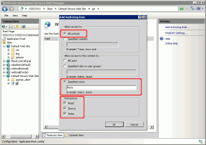 Regola di collaborazione WebDAV per la cartella principale dei repository